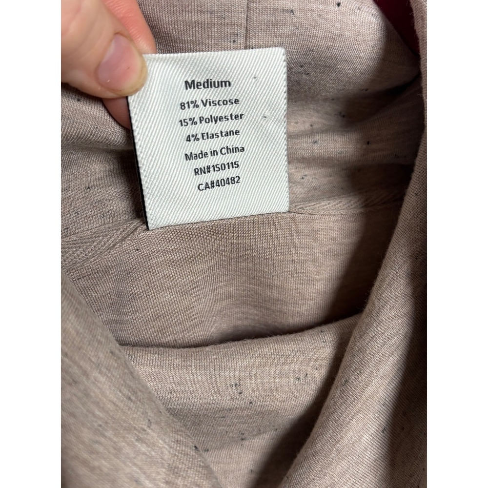 Varley Priya DoubleSoft Cowl Neck Side Zip Cozy Lounge Taupe Medium - Picture 4 of 8